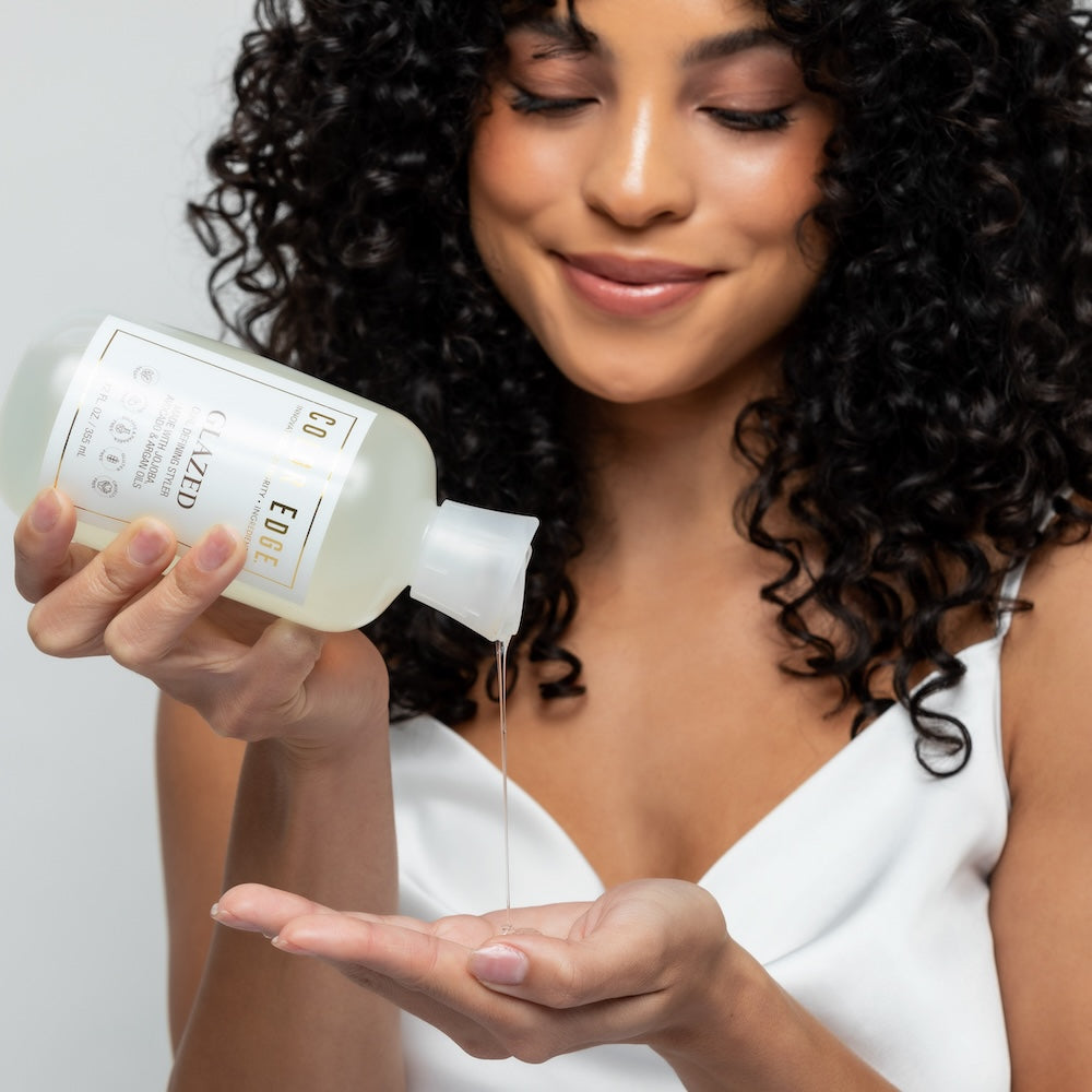 Model holding Glazed bottle