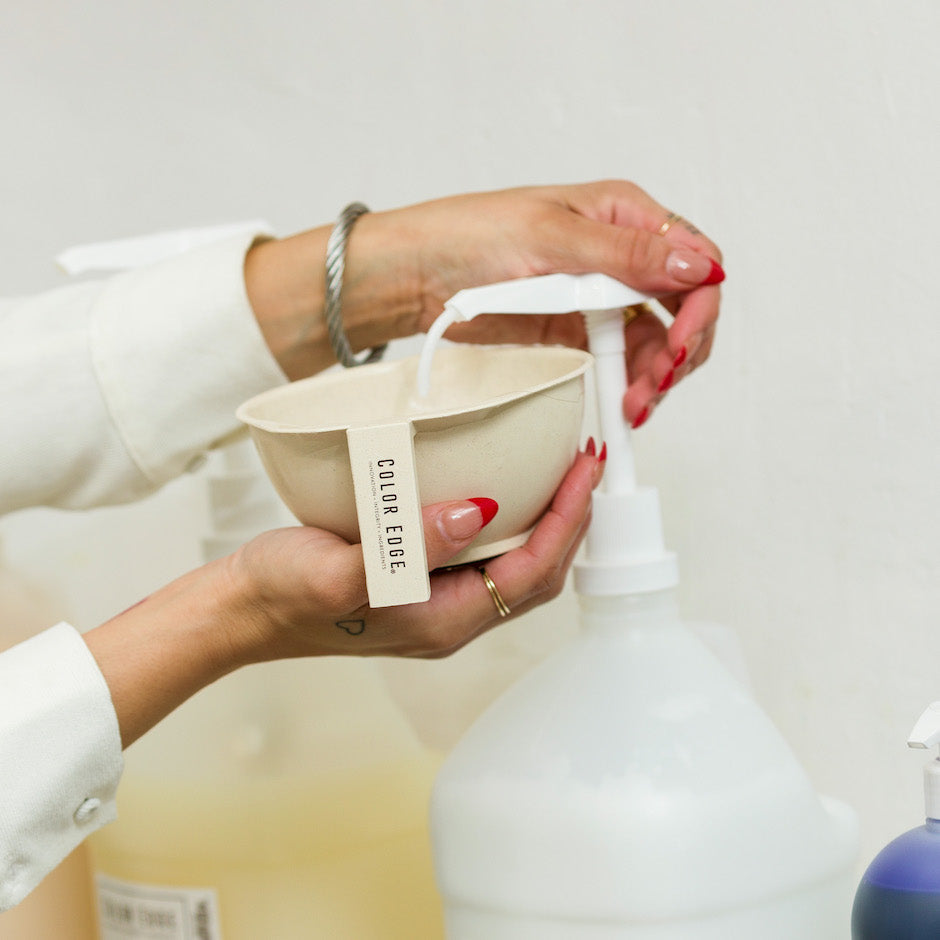 Stylist using Gallon Pump