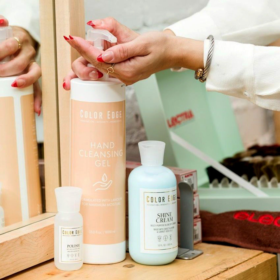 Hand Cleansing Gel In Use