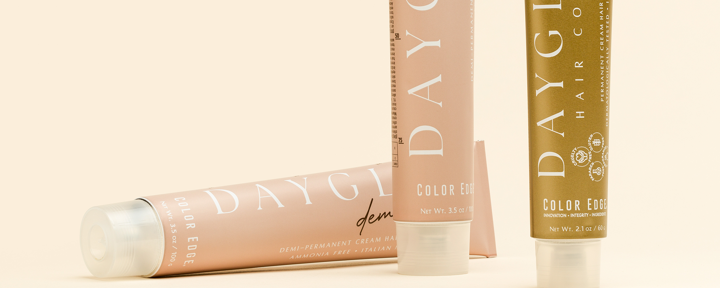 Dayglow permanent and demi color hair tubes