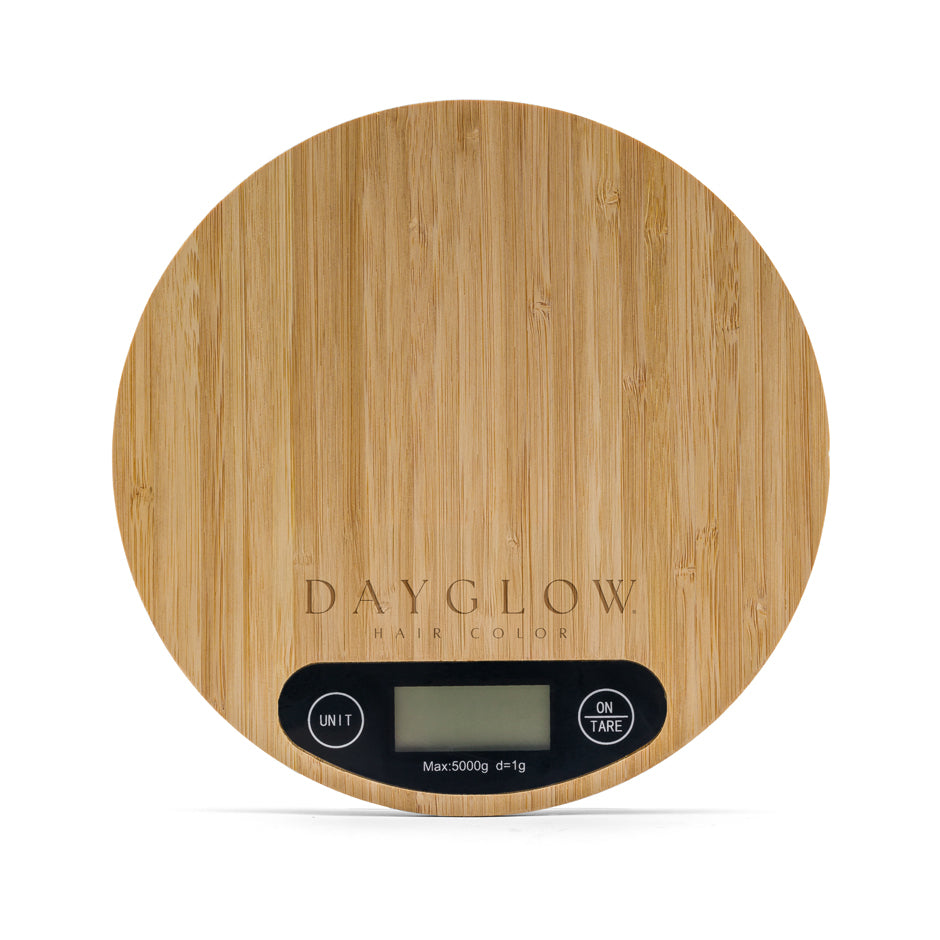 Wooden color scale with Dayglow logo