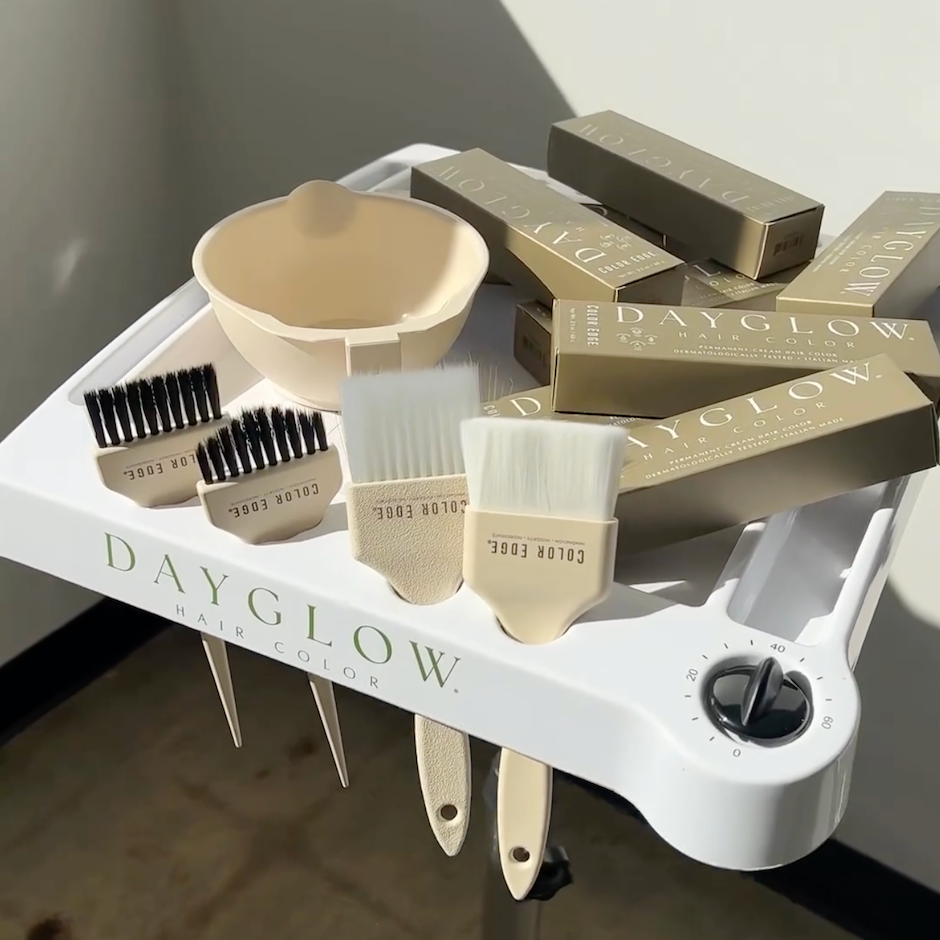 Salon Cart holding various brushes