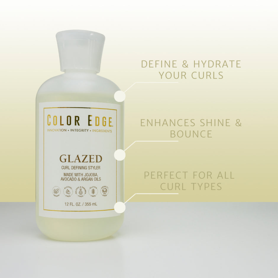 Glazed: define and hydrate curls, enhances shine and bounce, perfect for all curl types