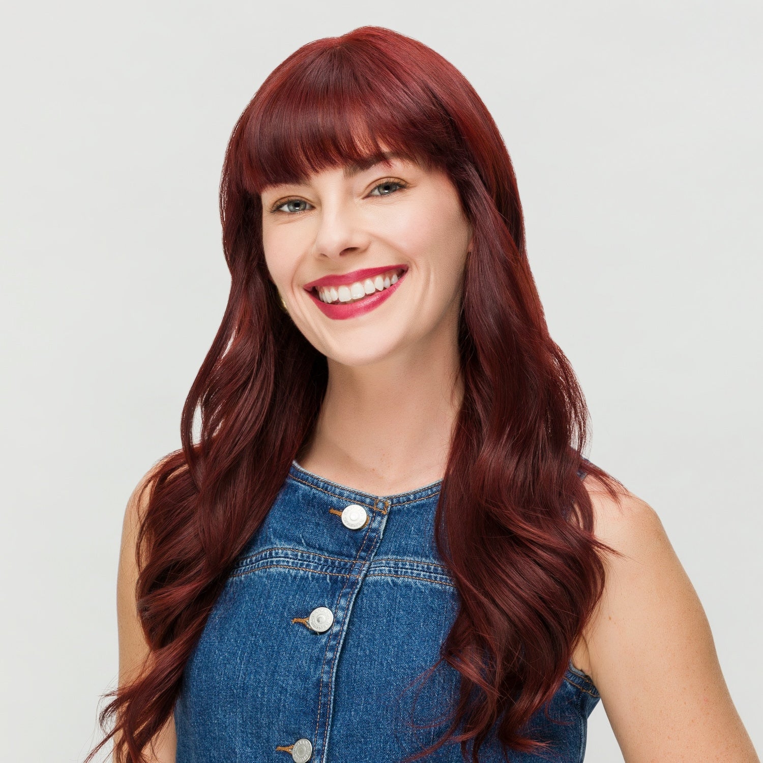 Woman with red cherry hair