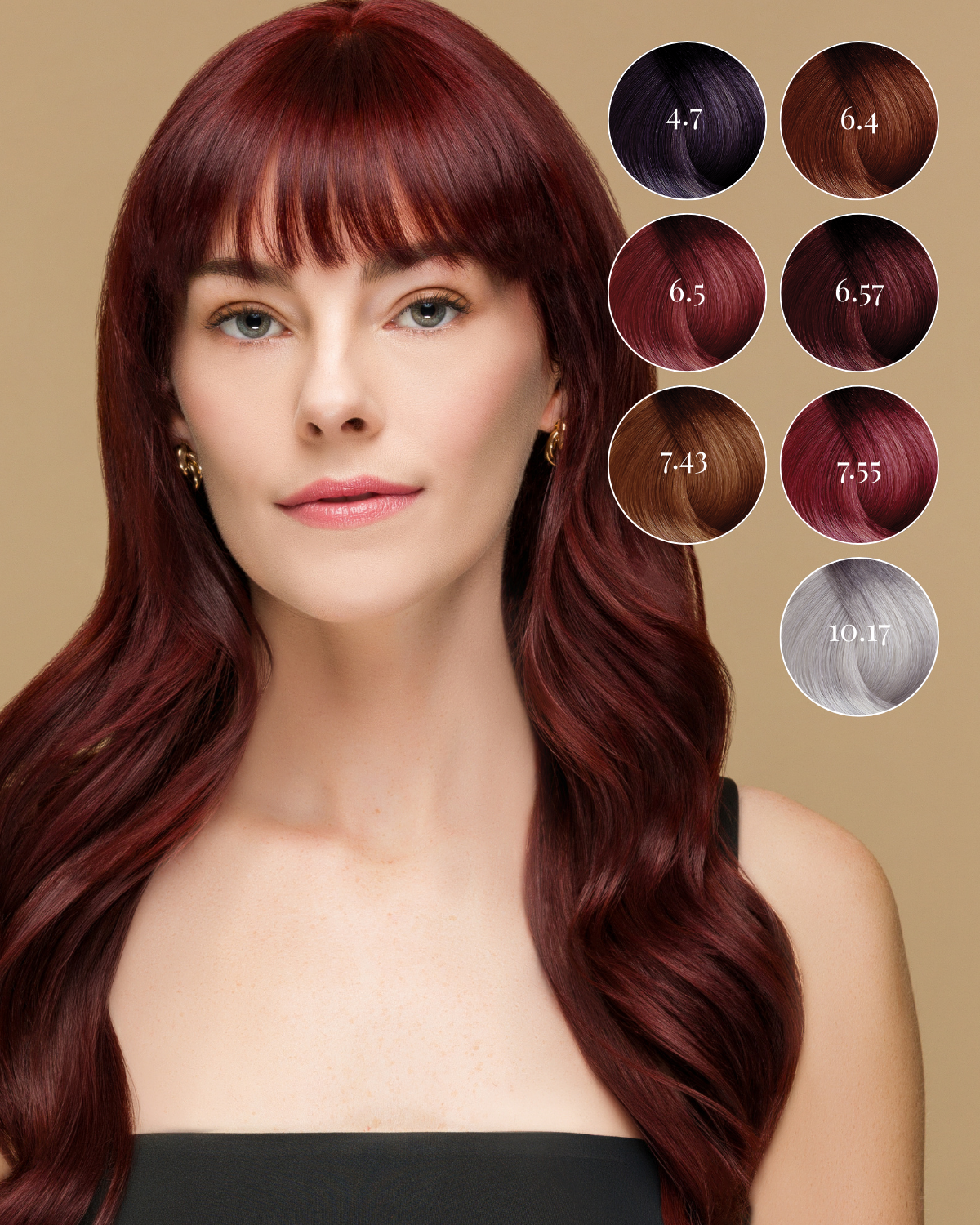 Coppers Reds and Violets color category: 4.7 6.4 6.5 6.57 7.43 7.55 10.17